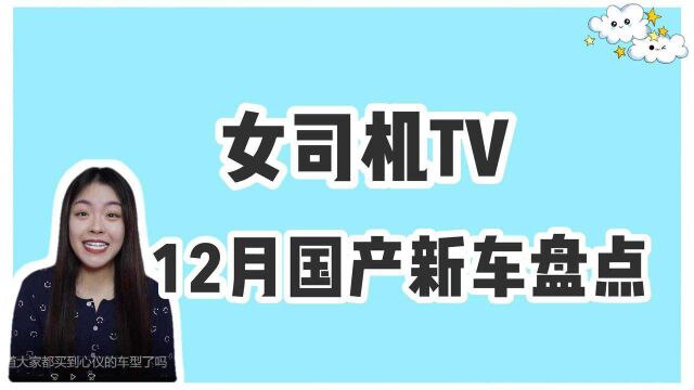 12月份国产上市新车盘点