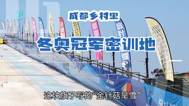 现场实拍,谷爱凌赛前在成都乡村秘密训练的尖峰旱雪场