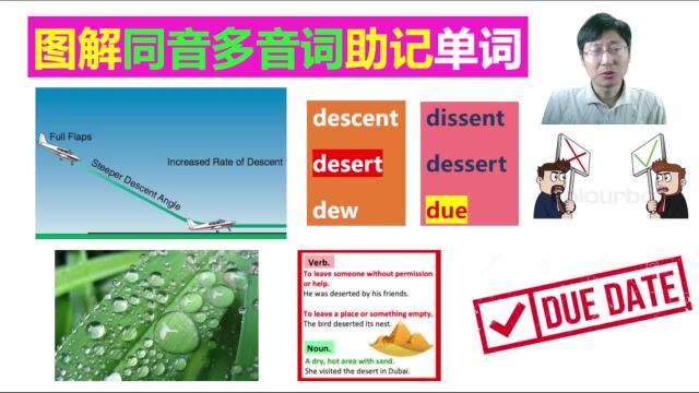 多音单词desert和谁同音,due,discent的同音词.同音、多音、形象记忆法快速记英语单词