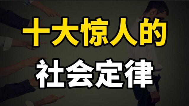 十大惊人的社会定律,看完受益终生,特别是第八条!