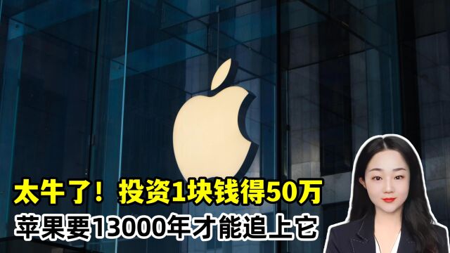 投资1块钱得50万!这个公司到底有牛?苹果要13000年才能追上