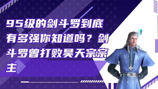 95级的剑斗罗到底有多强你知道吗?剑斗罗曾打败昊天宗宗主