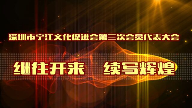 《继往开来 续写辉煌》深圳市宁江文化促进会宣传片