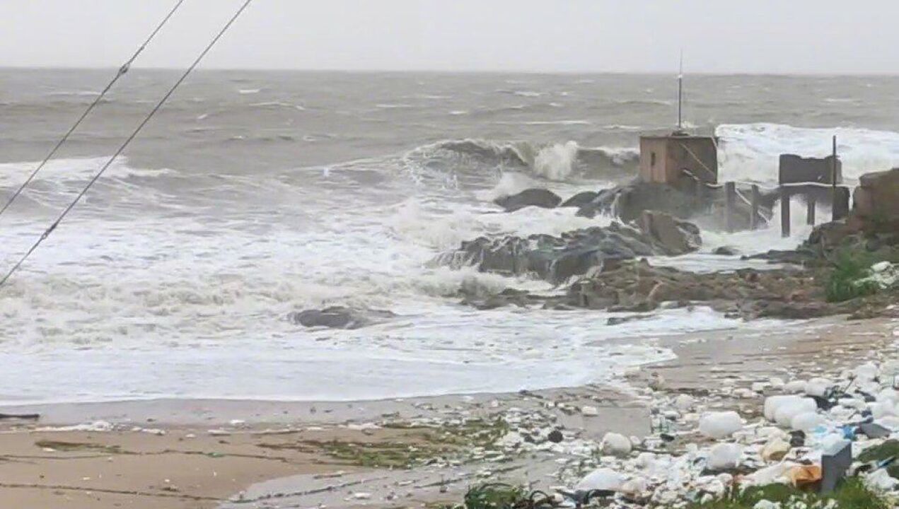 台风“暹芭”登陆广东电白 电白气象观测站阵风14级