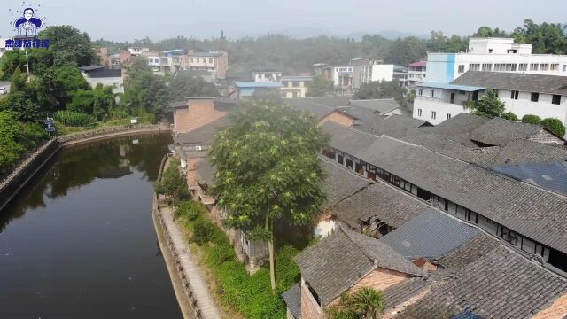 隆昌古镇无人机航拍原鱼箭镇(石碾镇)风景古色古香依山傍水