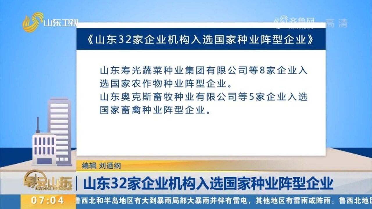 山东32家企业机构入选!农业农村部公布276家国家种业阵型企业