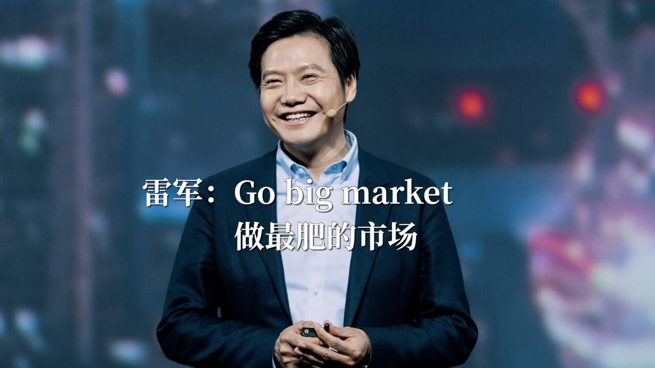 雷军:Go big market,做最肥的市场