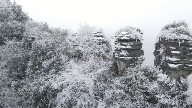 冬天山上的雪景