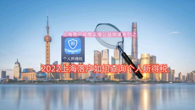 上海落户政策实操公益微课系列之2022上海落户个人所得税查询