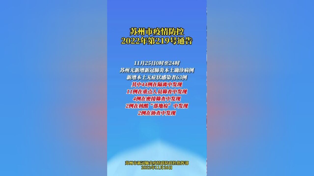 苏州市疫情防控2022年第219号通告.