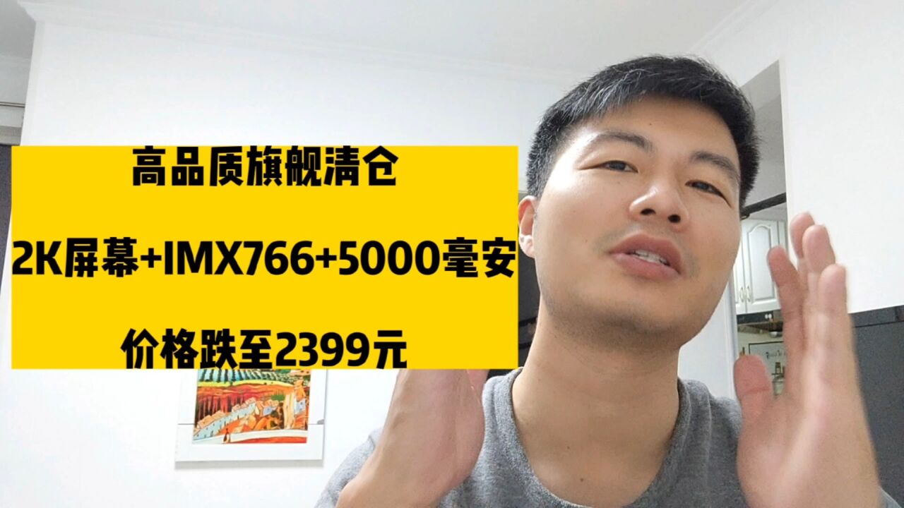 高品质旗舰清仓,2K屏幕,IMX766主摄,5000毫安电池,跌至2399元