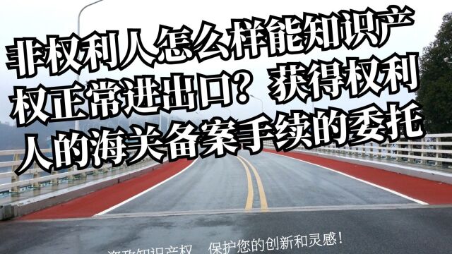 杭州专利律所:非权利人怎么样能知识产权正常进出口?获得权利人的海关备案手续的委托