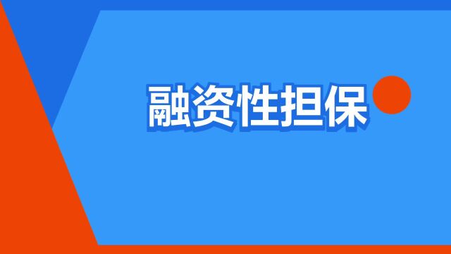 “融资性担保”是什么意思?