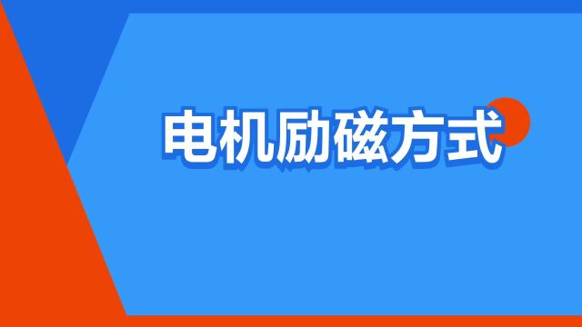 “电机励磁方式”是什么意思?