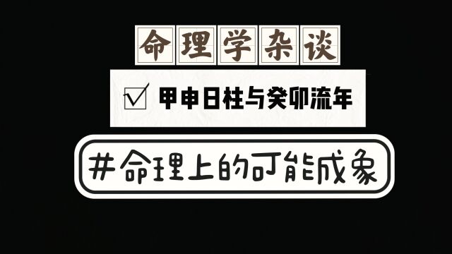 21甲申日柱与癸卯流年的命理学成象可能性参考,解读传承易学文化