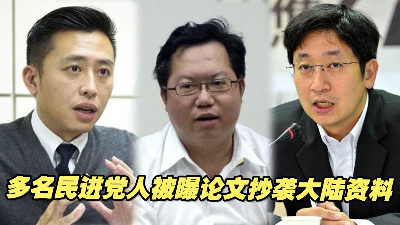 多名民进党人士被曝论文抄袭大陆资料