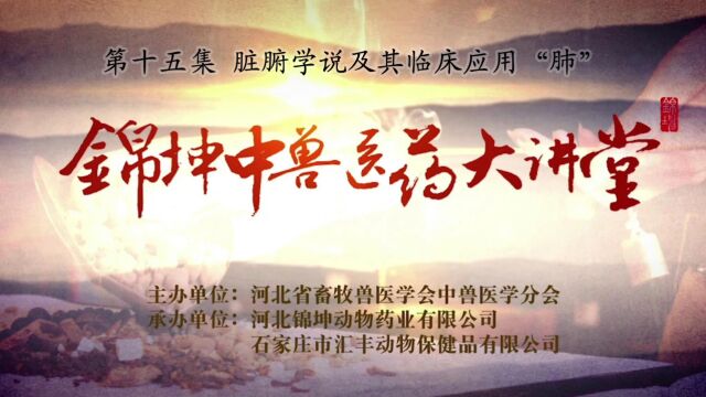 《锦坤中兽医药大讲堂》 第十五集 脏腑学说及其临床应用“肺”