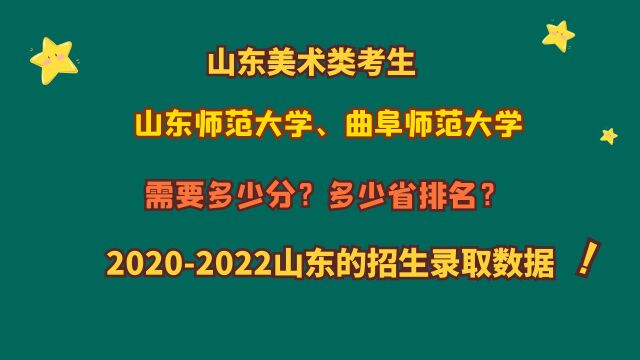 山东美术类考生,山东师范大学、曲阜师范大学,多少分?省排名?