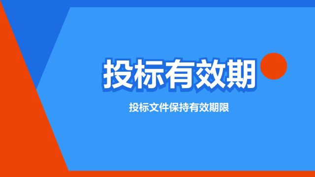 “投标有效期”是什么意思?