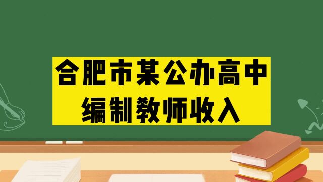 合肥市某公办高中编制教师收入