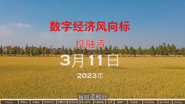 数字经济风向标投融资2023年3月11日