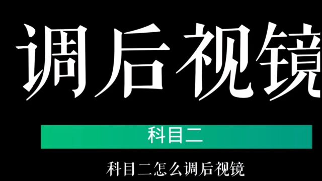 驾考之科目二后视镜正确调整方法