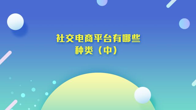 商业思维丨社交电商平台有哪些种类(中)