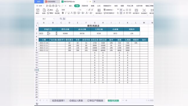 销售利润表制作#wps表格入门基础教程 #0基础学电脑 #excel零基础入门教程 #文职