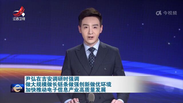 尹弘在吉安调研:做大规模做长链条做强创新做优环境 加快推动电子信息产业高质量发展