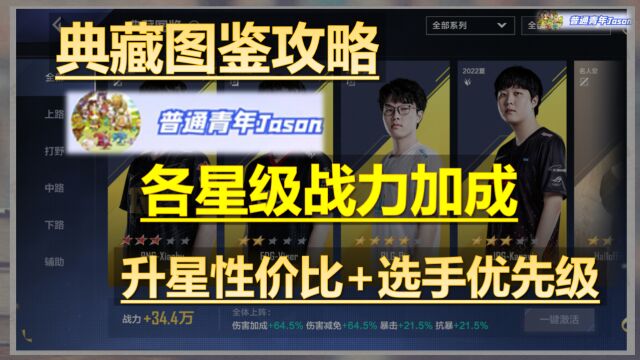 Jason:【典藏图鉴】开图攻略,战力加多少、优先升几星、先升哪些卡?