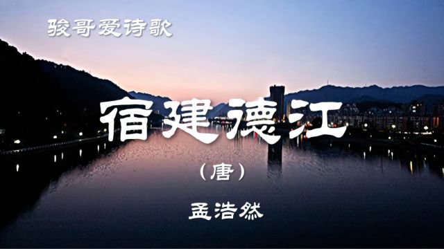 骏哥爱诗歌:孟浩然《宿建德江》,经典唐诗赏析