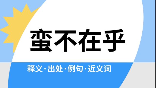 “蛮不在乎”是什么意思?