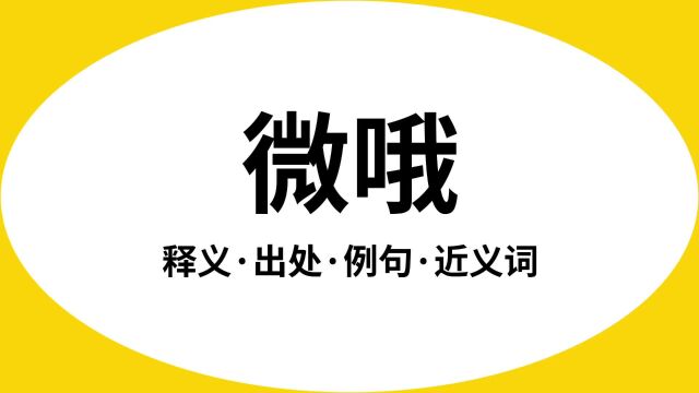 “微哦”是什么意思?