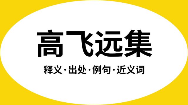 “高飞远集”是什么意思?