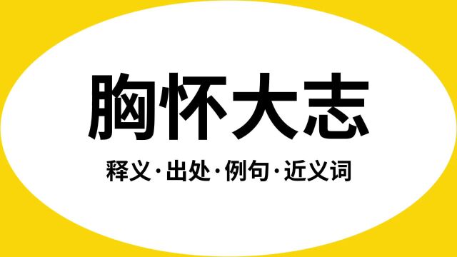 “胸怀大志”是什么意思?