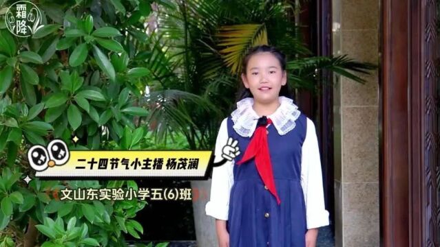 二十四节气文山少年说ⷩœœ降|一朝秋暮露成霜 和秋天告个别吧!