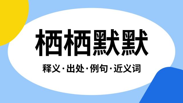 “栖栖默默”是什么意思?