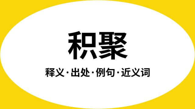 “积聚”是什么意思?