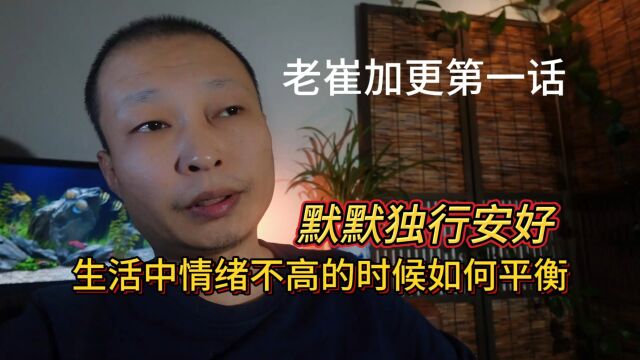 老崔加更第一话!生活中情绪不高的时候如何平衡?默默独行安好