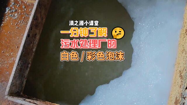 【清之源小课堂】一分钟了解,污水处理厂的五彩泡沫