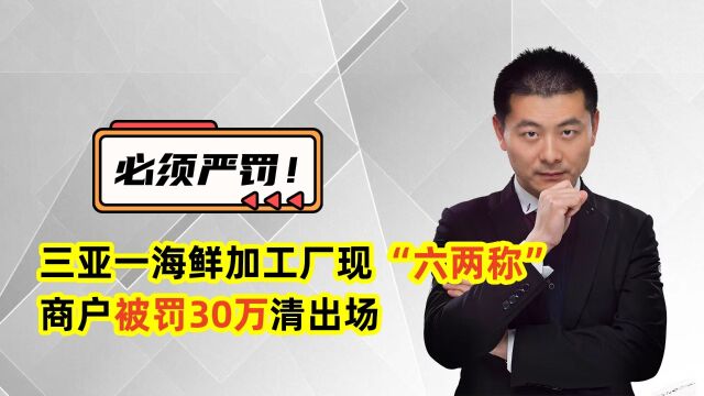 必须严罚!三亚一海鲜加工厂现“六两称”,商户被罚30万清出场