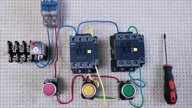 按钮互锁线路接线方法二 #零基础学电工 #电气控制 #电工知识