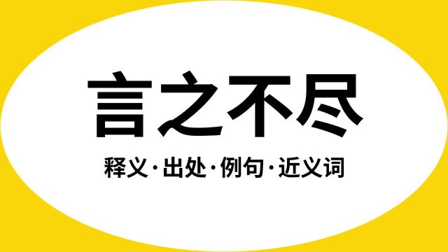 “言之不尽”是什么意思?