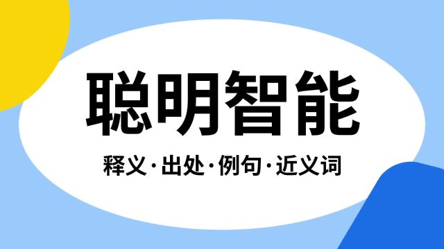 “聪明智能”是什么意思?