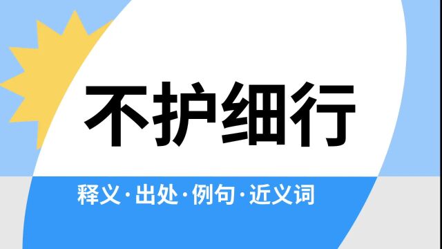 “不护细行”是什么意思?