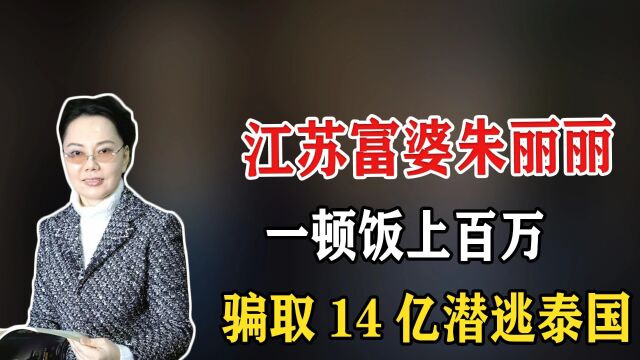 江苏富婆朱丽丽:5年骗14亿,一顿饭上百万,潜逃泰国后被抓回国