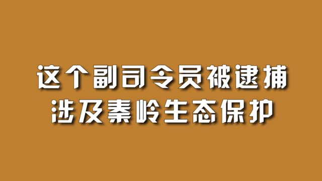 这个副司令员被逮捕,涉及秦岭生态保护.