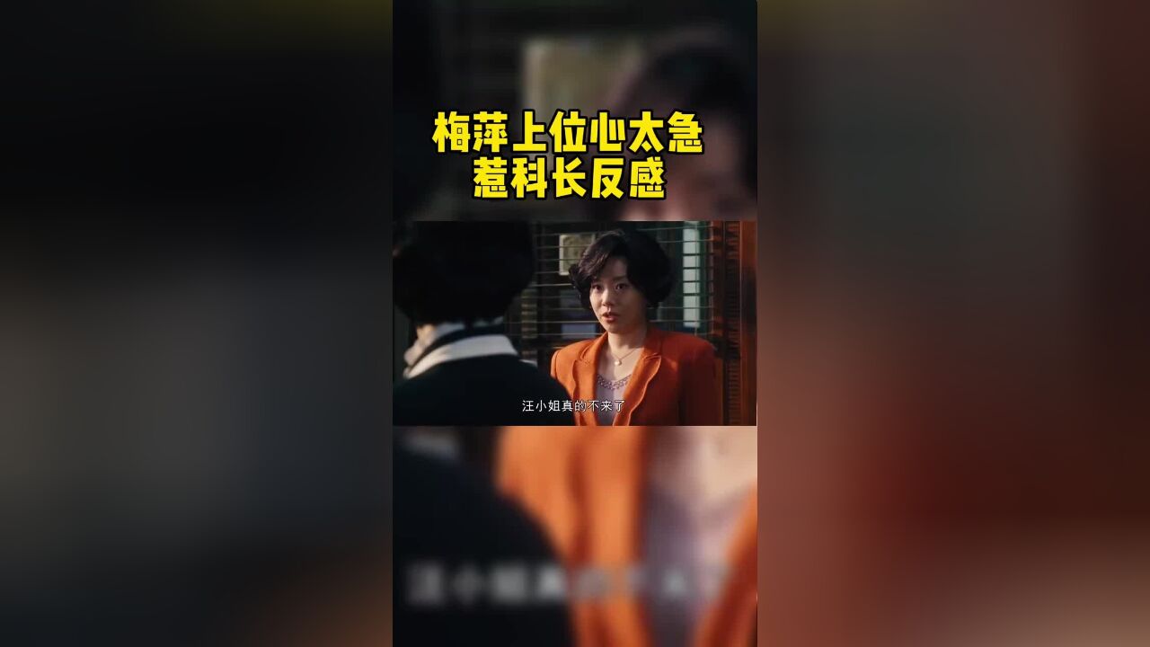 听说汪小姐辞职了,梅萍迫不及待地申请当科长惹金花反感……