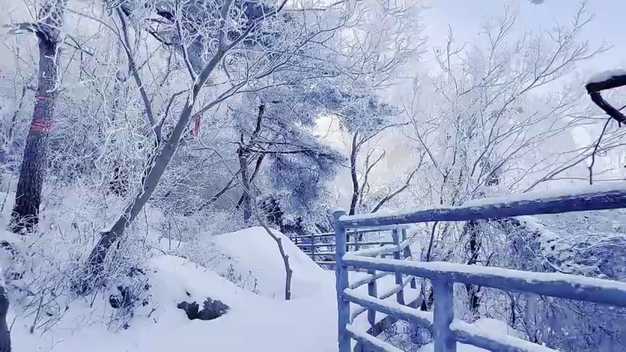 济宁邹城市:雪落峄山后 宛若仙境临