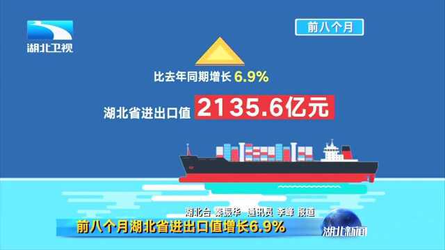 前八个月湖北省进出口值增长6.9%